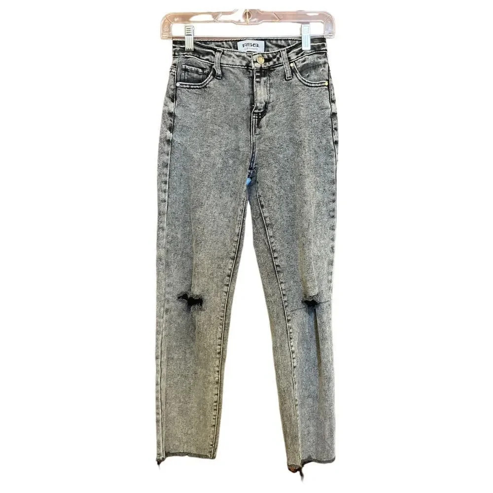 RSQ High Rise Straight Leg Gray Jeans Size 23